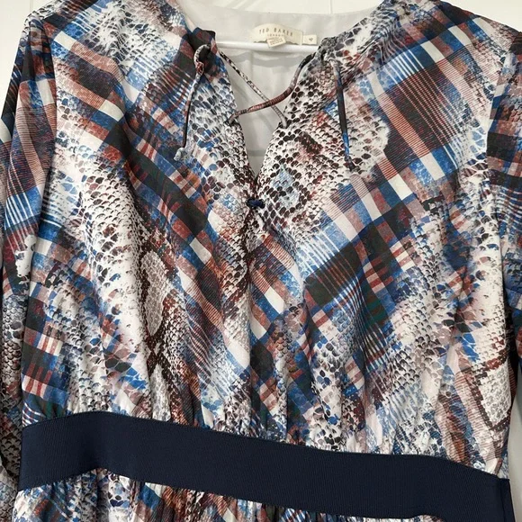 Ted Baker Lilis Quartz Print Midi Dress size 4 (US 10-12) long sleeve - Picture 9 of 15